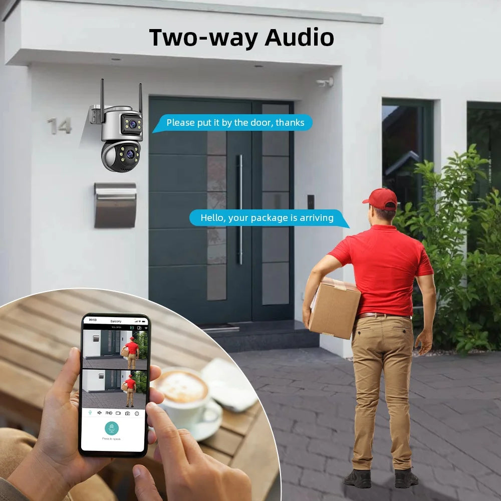 6MP Dual Lens Wi‑Fi CCTV Camera with Auto Color Night Vision