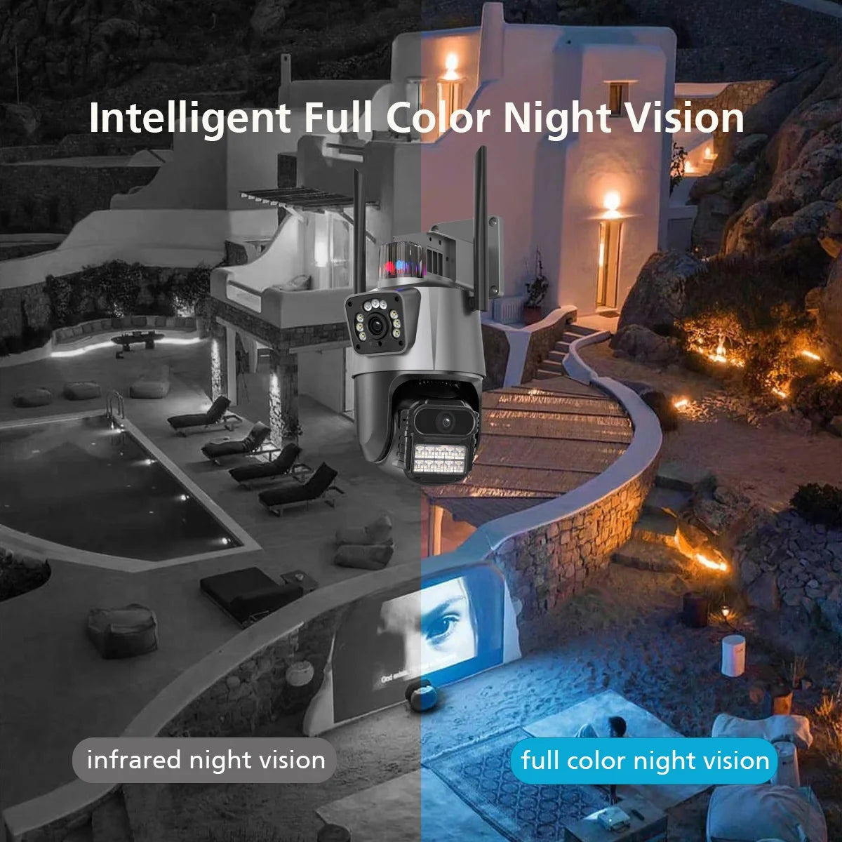 6MP Dual Lens PTZ Wi‑Fi CCTV Camera with Auto Tracking & Color Night Vision