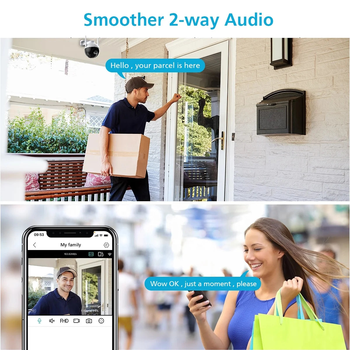 4MP PTZ Auto Tracking Wi‑Fi CCTV Camera with Human Detection