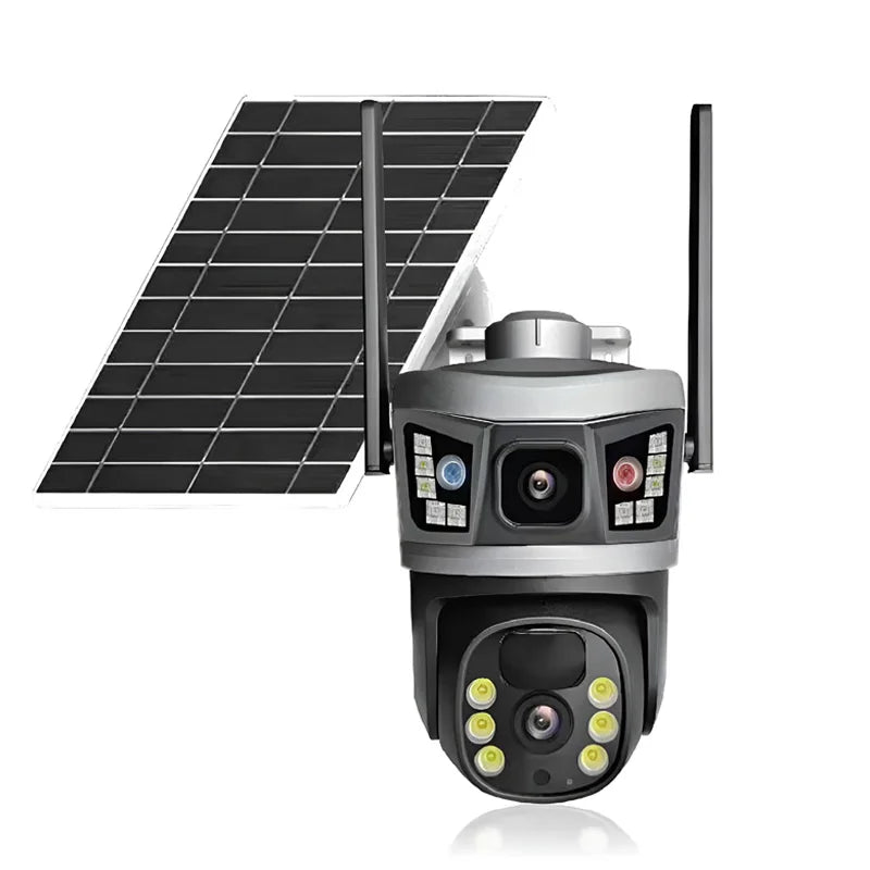 Solar Powered 6MP Dual Lens PTZ Security Camera with 4G & Wi-Fi