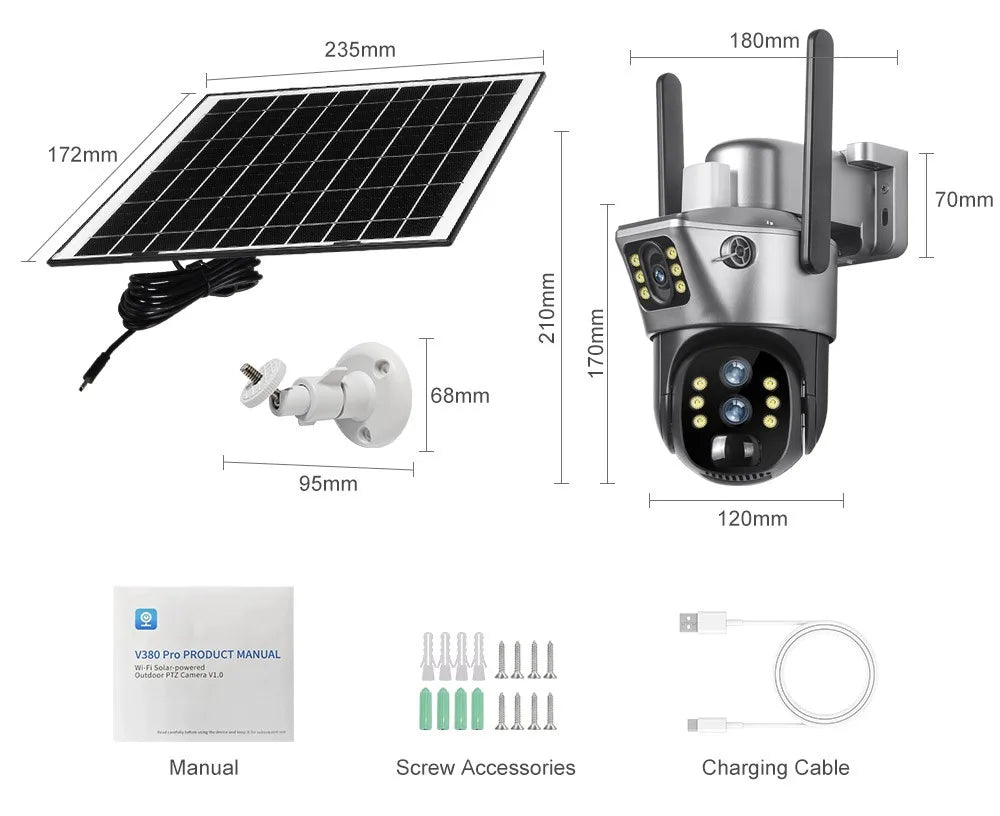 Solar Powered 6K PTZ Security Camera with 10× Zoom