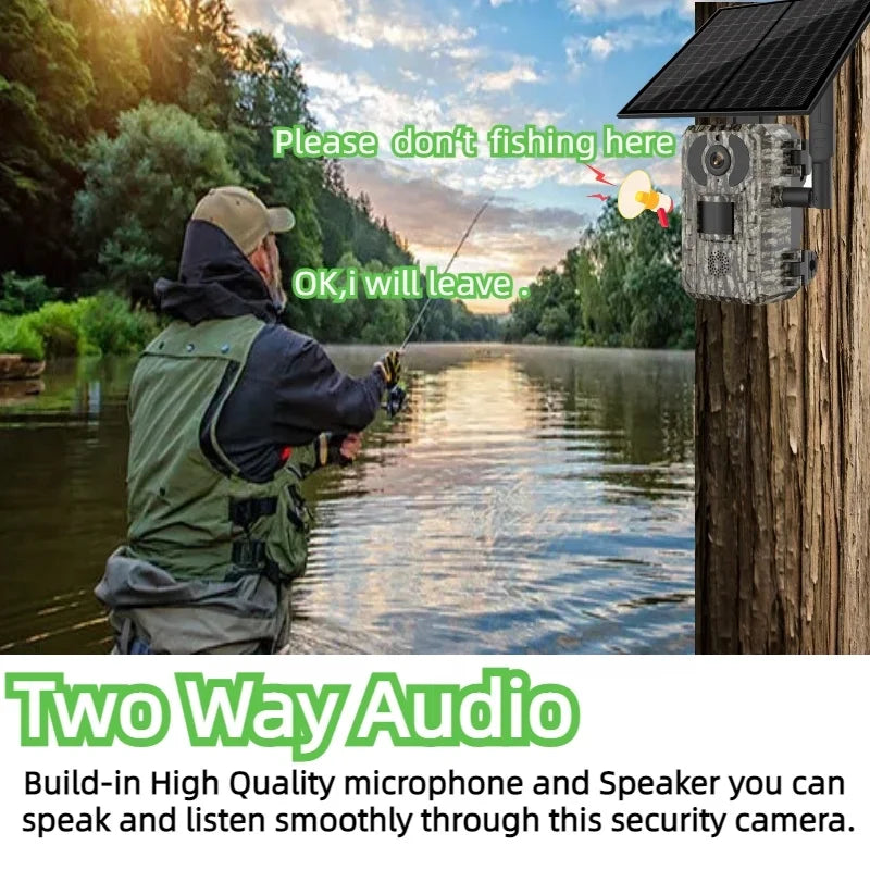 4MP 4G Solar Camouflage Hunting Camera with PIR Motion Detection & Battery Power