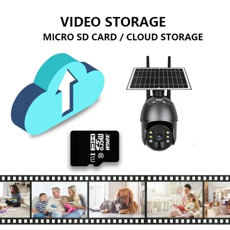 Solar & Rechargeable Battery PTZ Security Camera with 4G & Wi-Fi
