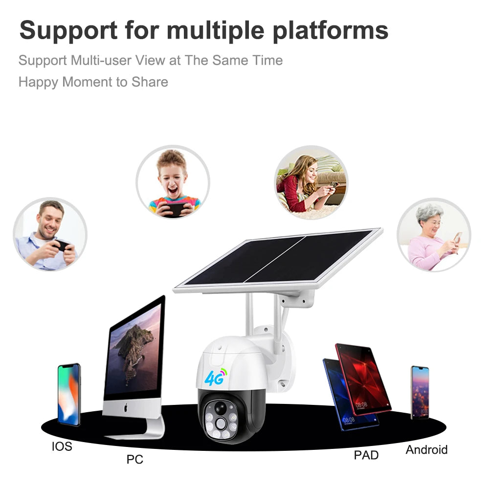 3MP 4G Solar V380 Pro PTZ Camera with PIR Motion Detection