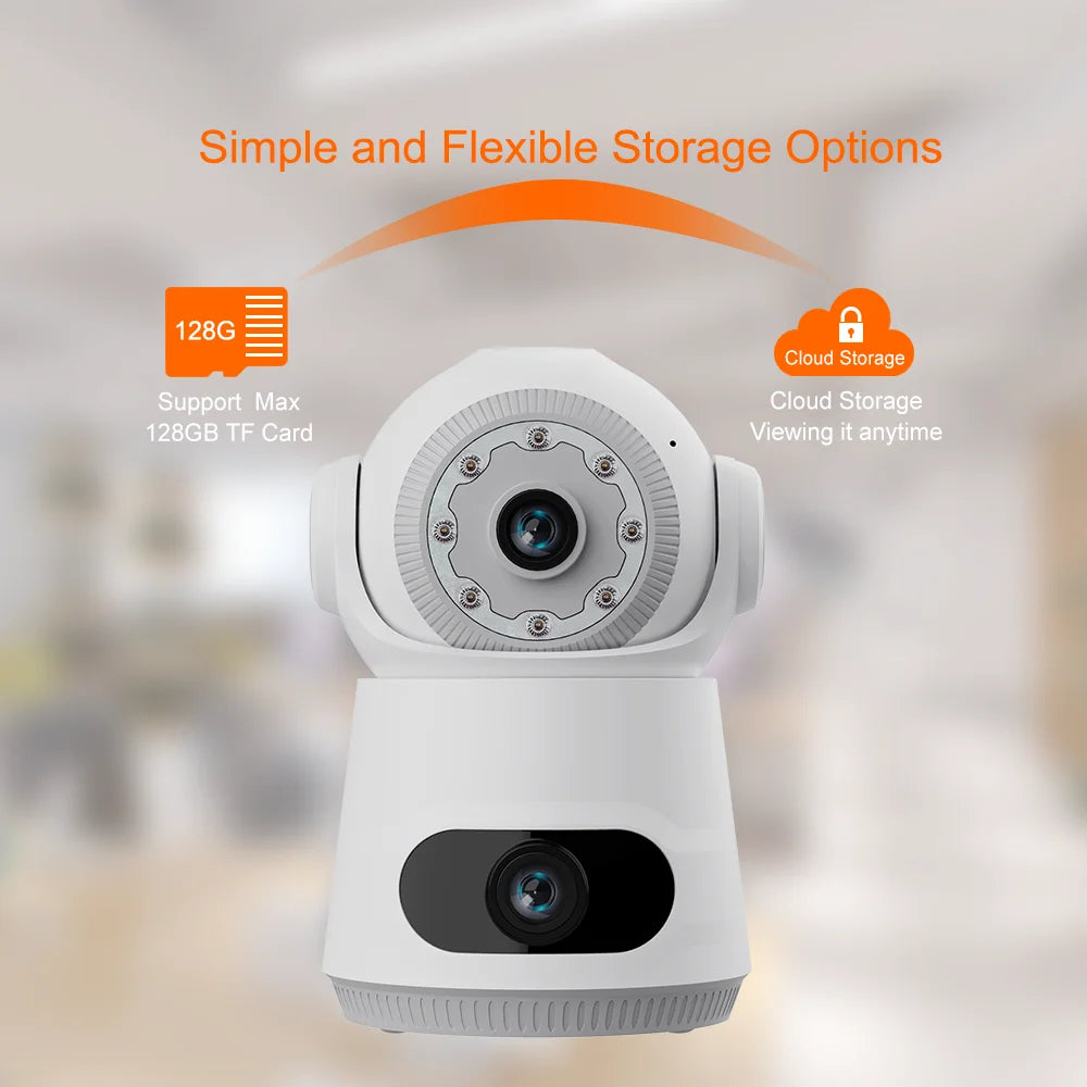 V380 Dual Lens 4G Indoor Camera Night Vision Auto Tracking Security Smart Home Camera