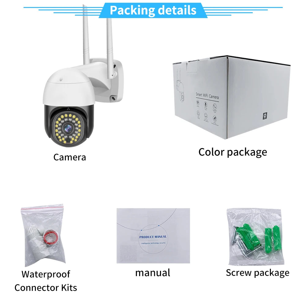 V380 Wireless Digital Video Camera 2 Way Audio Colorful Night Vision Surveillance Camera CCTV PTZ Camera