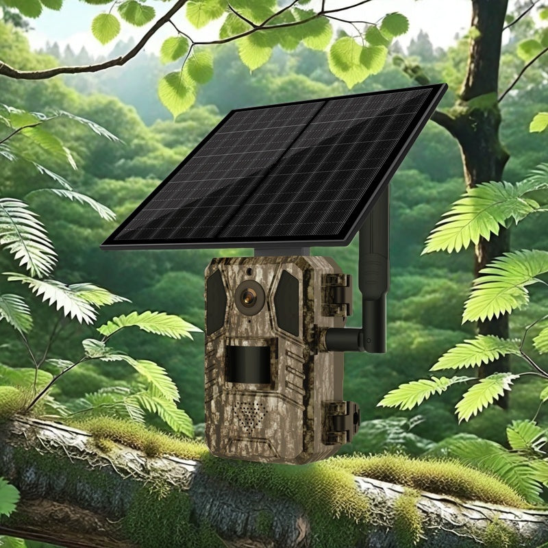 3MP 4G Solar Hunting Camera with Rechargeable Battery & PIR Motion Sensor