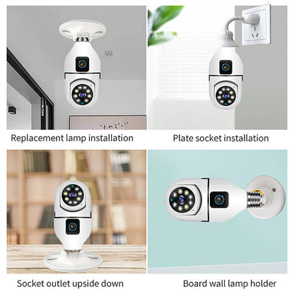 V380 Pro Factory 4MP PTZ Two Way Audio Human Detection Dual Lens WiFi Bulb Camera Smart Home Security IP Network Camera