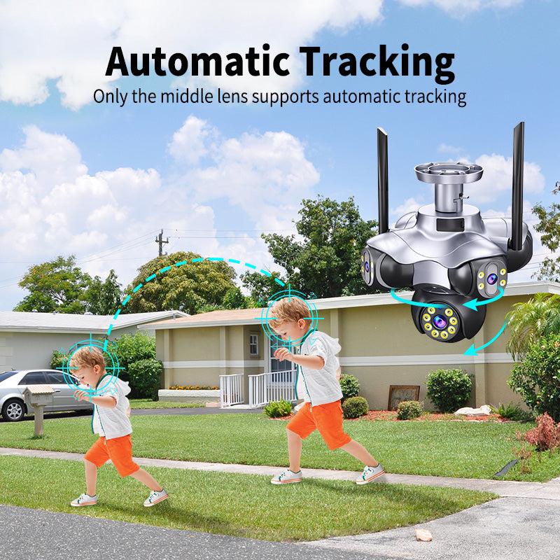 Outdoor 5-View PTZ Security Cameras Kit with Night Vision