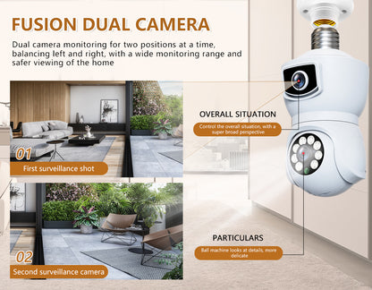 Hot Sales Y9 Dual Lens E27 Light Bulb Camera Wireless PTZ Camera V380 Pro