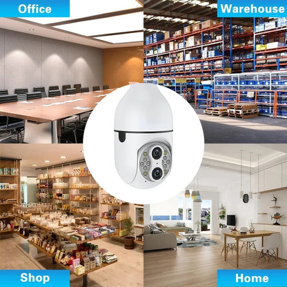 DL18 Dual Lens E27 Wifi Bulb Camera 10X Zoom Smart Home Security Network Camera 360 ° Indoor WiFi Bulb Camera