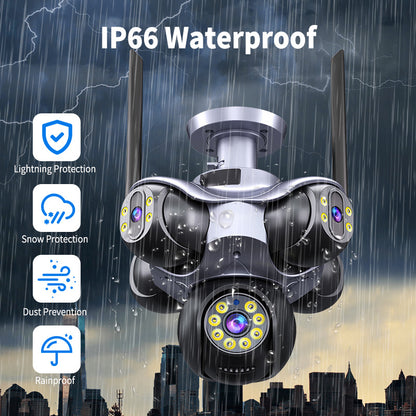 Outdoor 5-View PTZ Security Cameras Kit with Night Vision