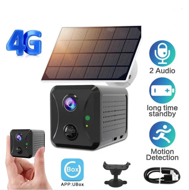 2MP Solar WiFi Security Camera with Rechargeable Battery & SIM Support