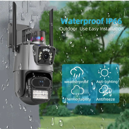 6MP Dual Lens PTZ Wi‑Fi CCTV Camera with Auto Tracking & Color Night Vision