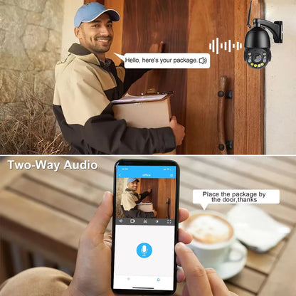 5MP 30x Zoom WiFi Metal PTZ Outdoor IP Camera with Two-Way Audio & Auto Tracking