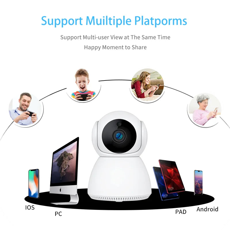 V380  Wifi Camera Full Night Vision 2 Ways Audio Smart Auto Rotate Tracking 3mp Snow Man Baby Camera