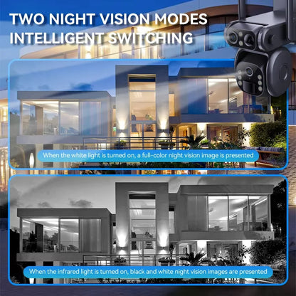 4G & WiFi Solar Dual Lens Security Camera with PIR AI Human Detection