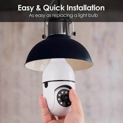E27 Wi‑Fi Bulb Security Camera with Auto Tracking & Motion Detection