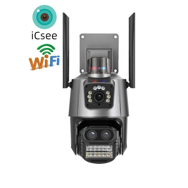 9MP PTZ Triple Lens Wi‑Fi CCTV Camera with 8X Zoom & Auto Tracking