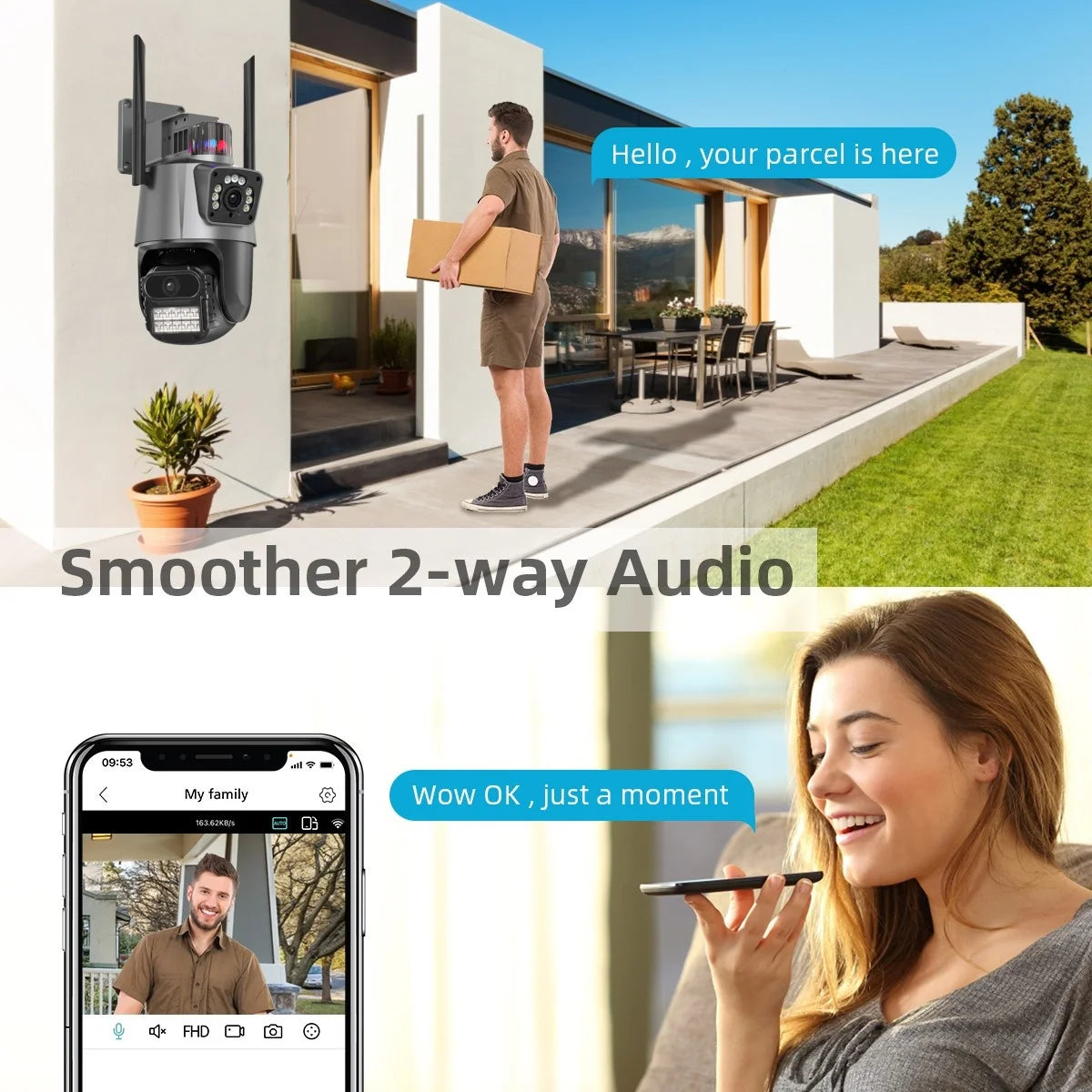 6MP Dual Lens PTZ Wi‑Fi CCTV Camera with Auto Tracking & Color Night Vision