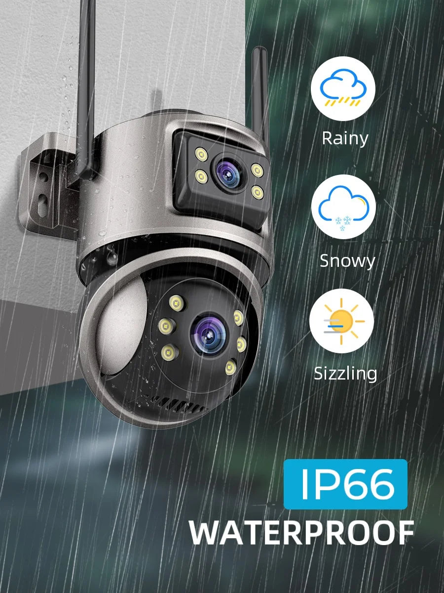 6MP Dual Lens Wi‑Fi CCTV Camera with Auto Color Night Vision