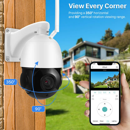 4K 30x Zoom PTZ Wi-Fi CCTV Camera with Auto Human Tracking