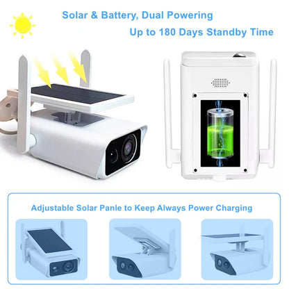 Solar Powered 4MP Outdoor Security Camera with Wi-Fi & Two-Way Audio
