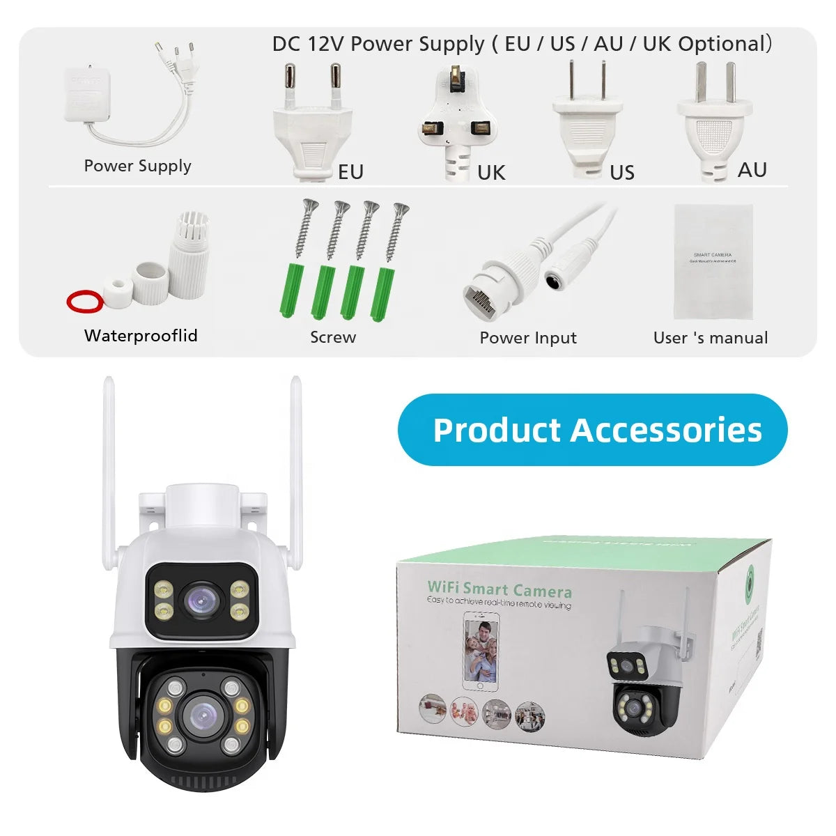 6MP Dual Lens Wi-Fi PTZ Outdoor IP Camera with Night Vision & IP66 Waterproof