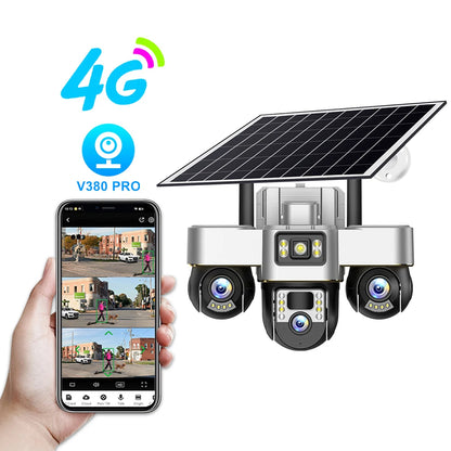 V380 4G Solar 3-PTZ 3-Screen Camera