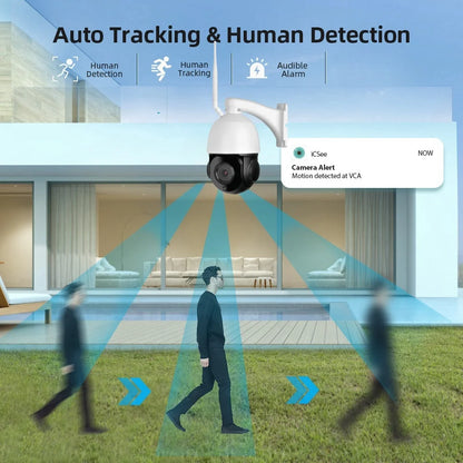 4K 30x Zoom PTZ Wi-Fi CCTV Camera with Auto Human Tracking