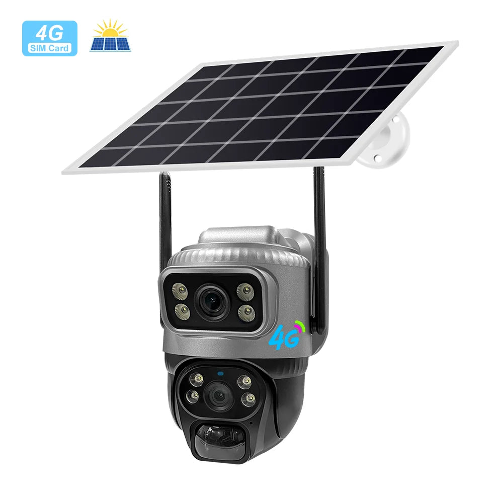 V380 4MP 4G Solar Dual-Lens PTZ Camera with Low Power Consumption
