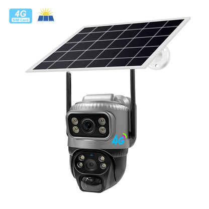 V380 4MP 4G Solar Dual-Lens PTZ Camera with Low Power Consumption