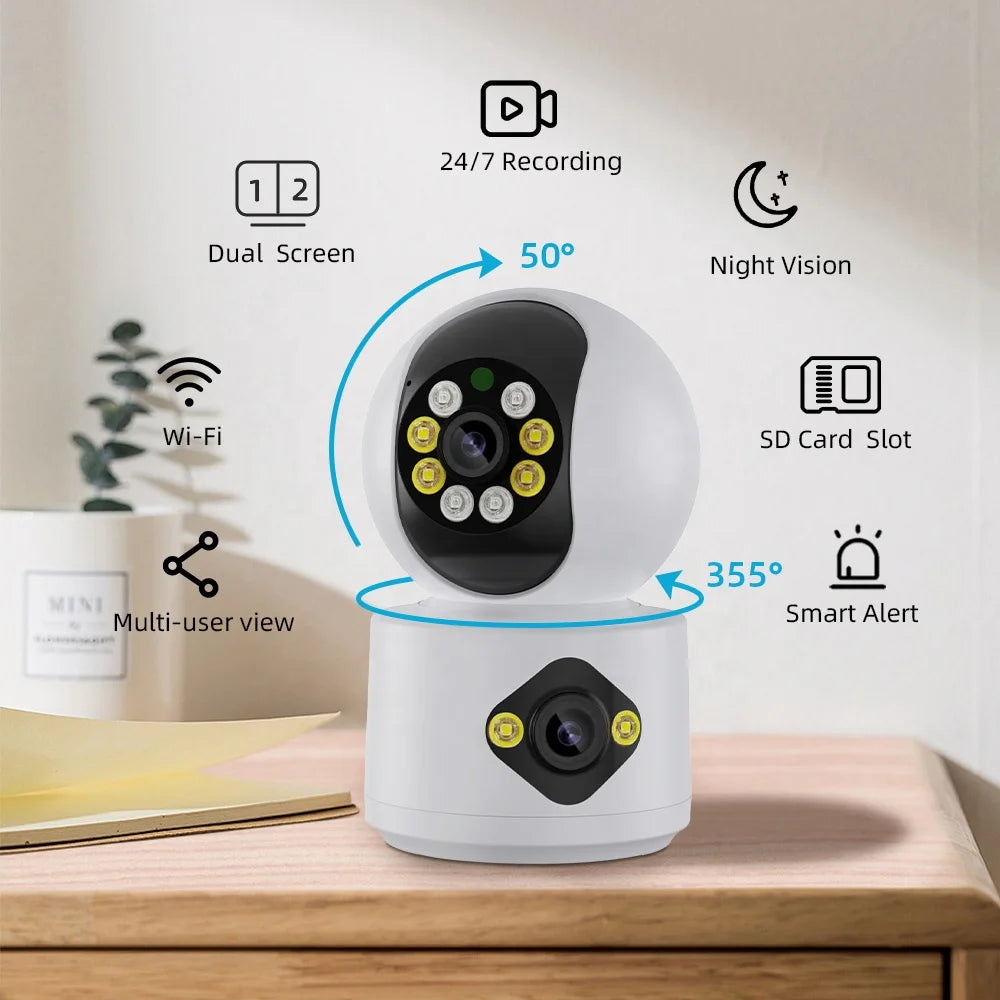 4MP Dual Lens Wi‑Fi Indoor Camera with Color Night Vision – Baby & Home Monitor