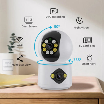 4MP Dual Lens Wi‑Fi Indoor Camera with Color Night Vision – Baby & Home Monitor