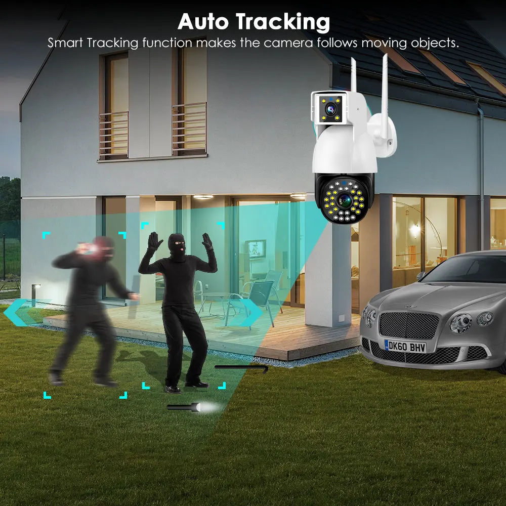 V380 Pro Dual Lens 360 Baby Monitor Network Video Wireless Auto Tracking Night Vision Bullet PTZ Home Security  IP CCTV Camera