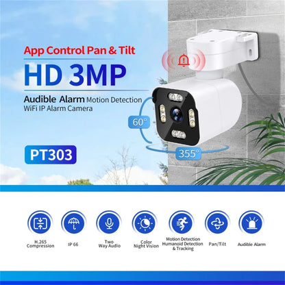 3MP IP Network Security Camera with Night Vision & Two‑Way Audio