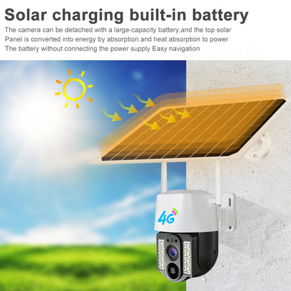 V380 4G Solar PTZ Outdoor IP Camera with Network Video Recorder Support