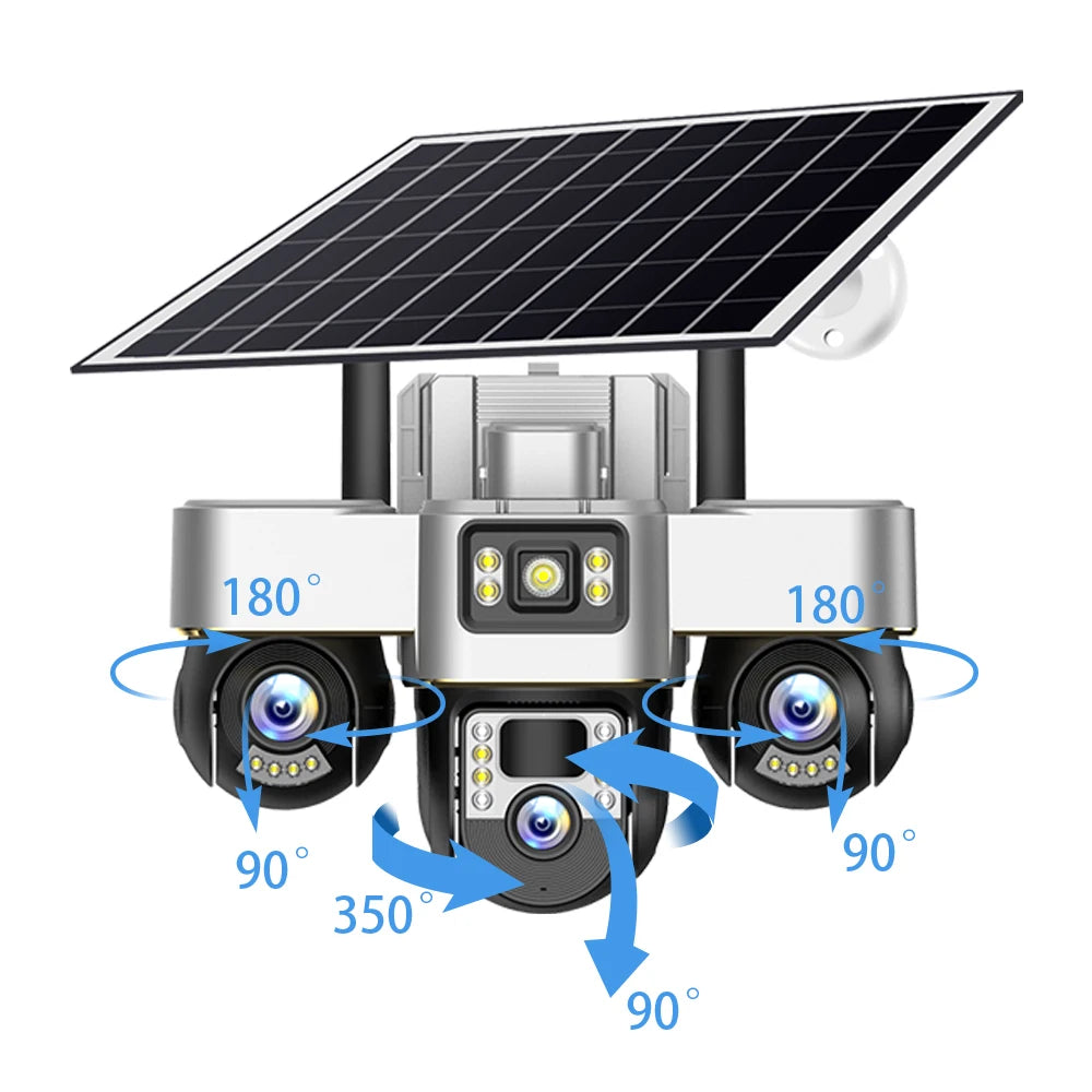 V380 4G Solar 3-PTZ 3-Screen Camera