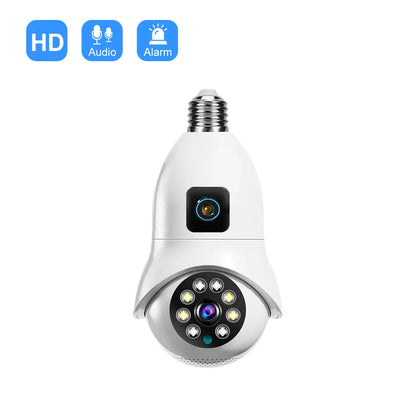 New V380 Dual Lens Bulb Camera Automatic Tracking Alarm Function Supports Two-way Voice WiFi Cameras