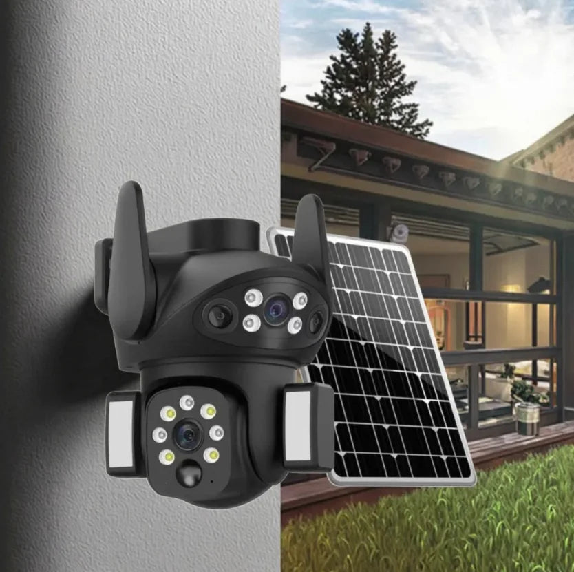 Solar 4G Outdoor Security Camera with Dual Lens & Battery