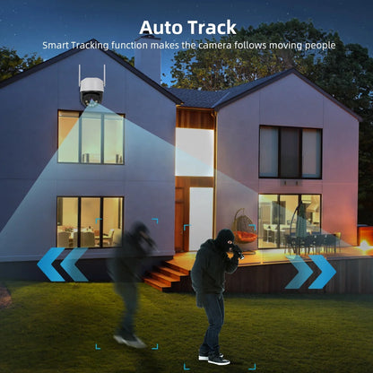 ICSee PTZ Wi‑Fi Outdoor IP Camera – 4MP/5MP/8MP/4K with Color Night Vision & 360° Auto Tracking