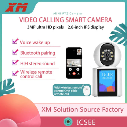 ICSEE WiFi Smart Alarm CCTV Camera 3MP Full HD WiFi Baby Monitoring Camera Bidirectional Video Call Camera