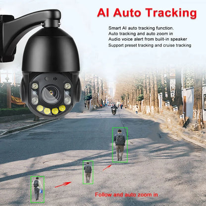 30× PTZ Outdoor POE IP Camera 4K/5MP/8MP with Auto Human Tracking