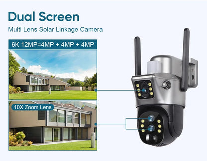 Solar Powered 6K PTZ Security Camera with 10× Zoom