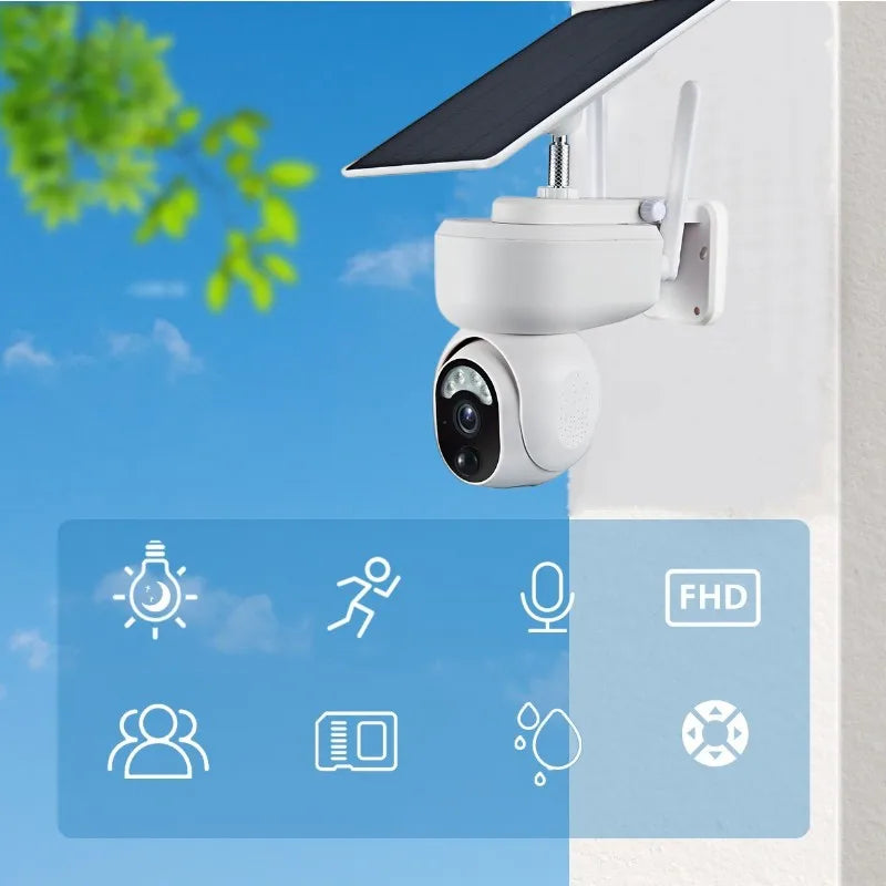 Solar Powered 4MP Outdoor Security Camera with Wi-Fi & 4G