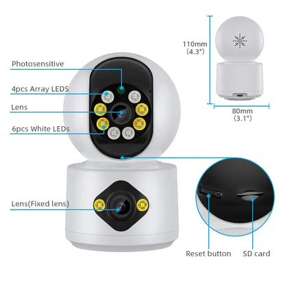 4MP Dual Lens Wi‑Fi Indoor Camera with Color Night Vision – Baby & Home Monitor