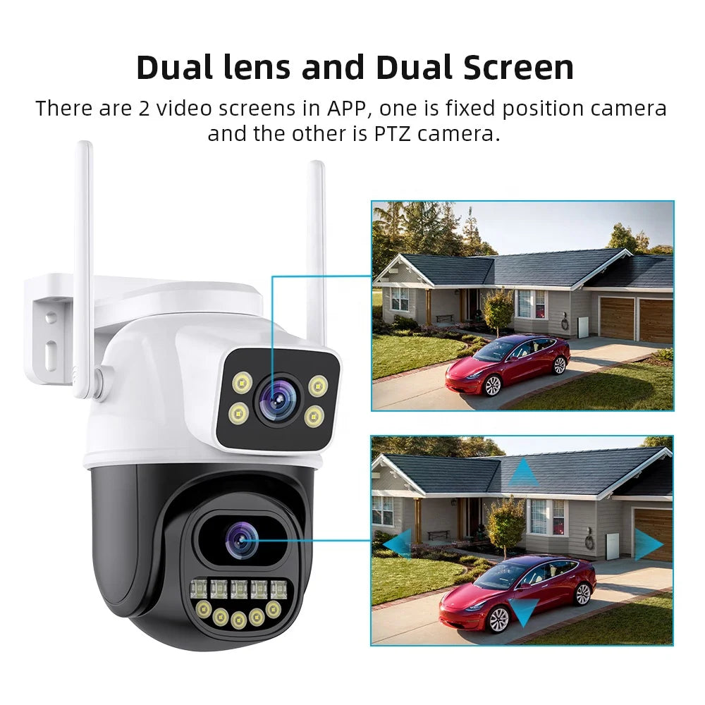6MP 360° PTZ Dual Lens Wi‑Fi Security Camera with Color Night Vision