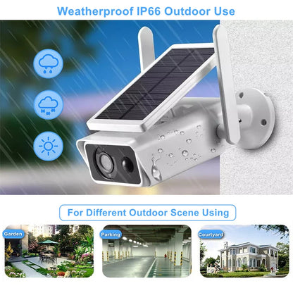 Solar Powered 4MP Outdoor Security Camera with Wi-Fi & Two-Way Audio