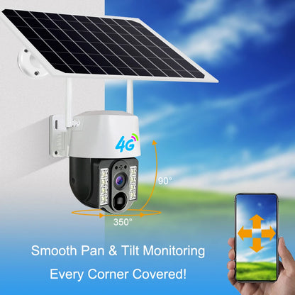 V380 4G Solar PTZ Outdoor IP Camera with Network Video Recorder Support