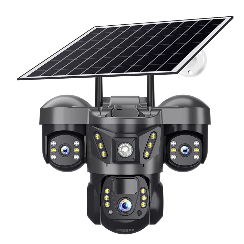 V380 6MP 4G Solar 3-Lens 3-Screen PTZ Camera